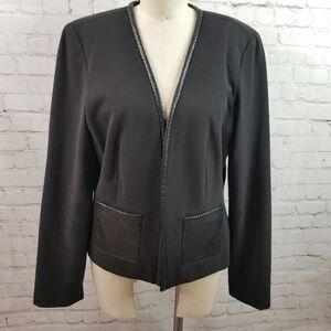 Darbie + Luke black open front blazer Career
